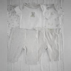 Little Me Cream and White Baby Matching Set